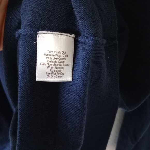 Jos. A. Bank Traveler Men's 100% Merino Wool 1/4 Zip Navy Blue Sweater size L - Picture 7 of 10